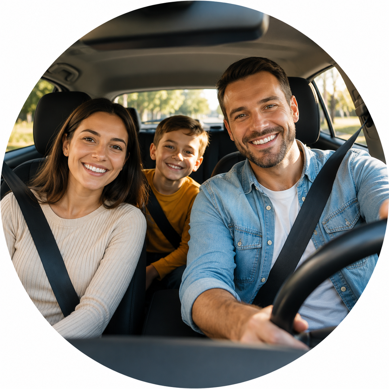 Família no carro